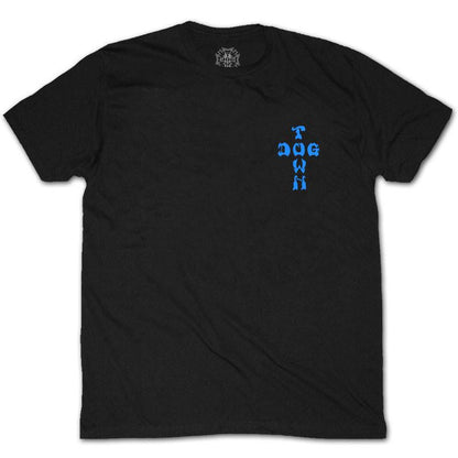 DOGTOWN CROSS LOGO T-SHIRT BLACK/BLUE