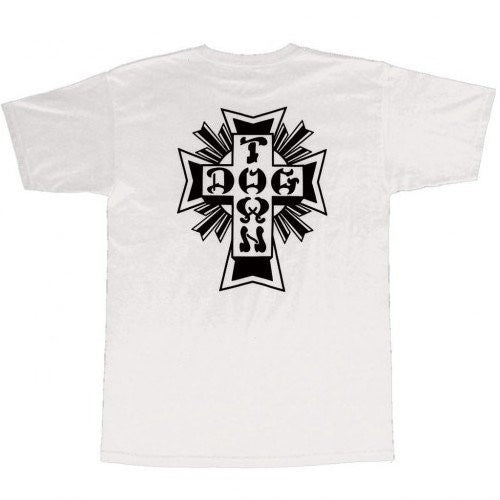 DOGTOWN CROSS LOGO T-SHIRT WHITE/BLACK