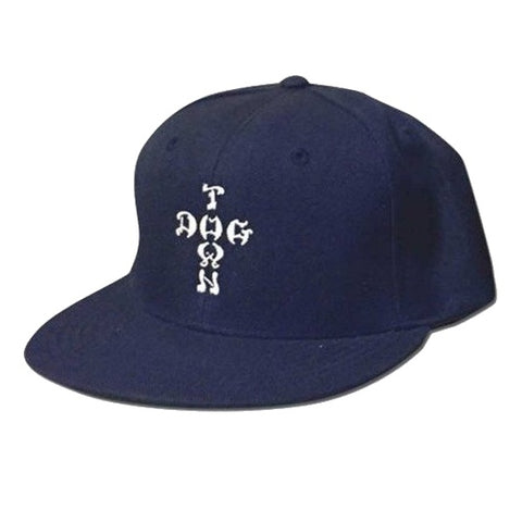 DOGTOWN EMBROIDERED CROSS LETTERS SNAPBACK NAVY