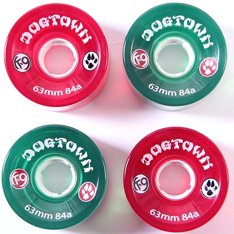 DOGTOWN K-9 CRUISER CLEAR GREEN/CLEAR RED 84A 63MM