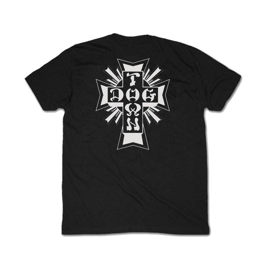 DOGTOWN CROSS LOGO T-SHIRT BLACK/WHITE