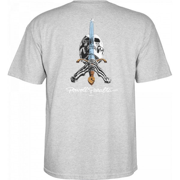 POWELL PERALTA SKULL AND SWORD T-SHIRT GRAY