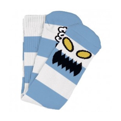 TOY MACHINE MONSTER BIG STRIPE SOCK LIGHT BLUE