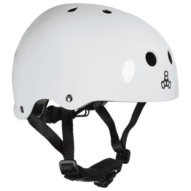 TRIPLE EIGHT LIL 8 DUAL CERTIFIED HELMET W/EPS LINER WHITE GLOSS