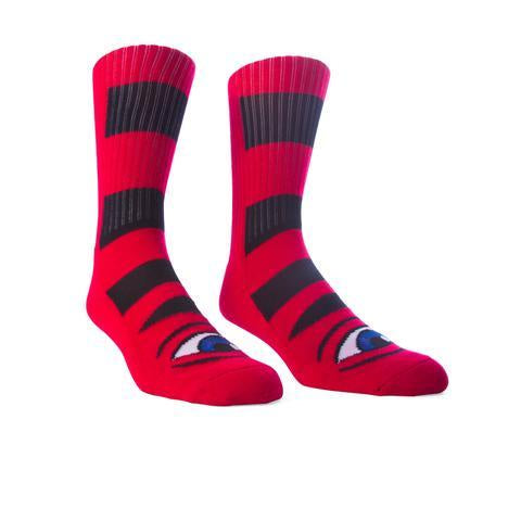 TOY MACHINE SECT EYE BIG STRIPE SOCK RED