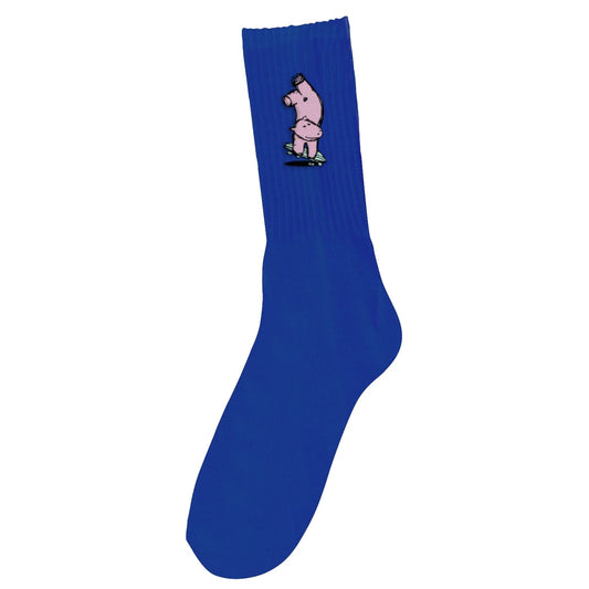 FOUNDATION HIPPO CREW SOCK BLUE