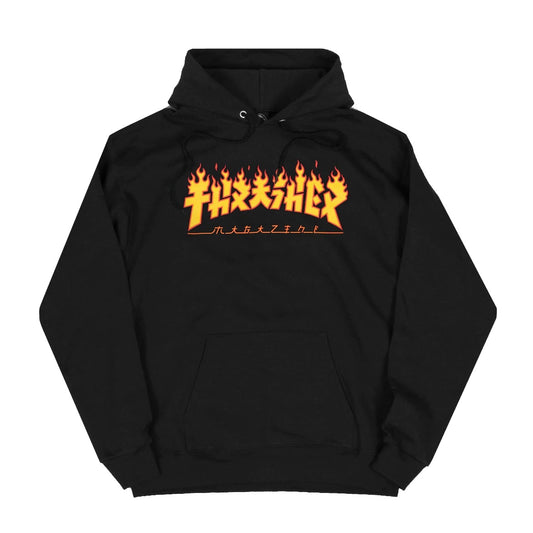 THRASHER GODZILLA FLAME HOODED SWEATER BLACK