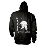 DISCHARGE NEVER AGAIN HOODED SWEATER BLACK
