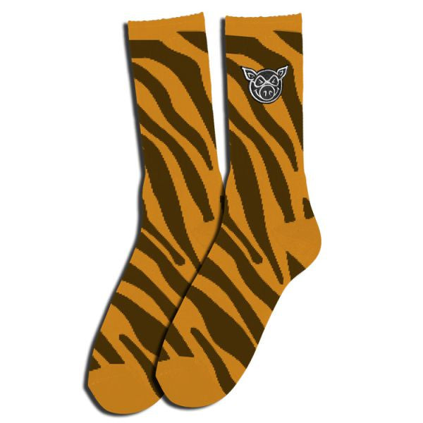 PIG ZEBRA SOCKS ORANGE