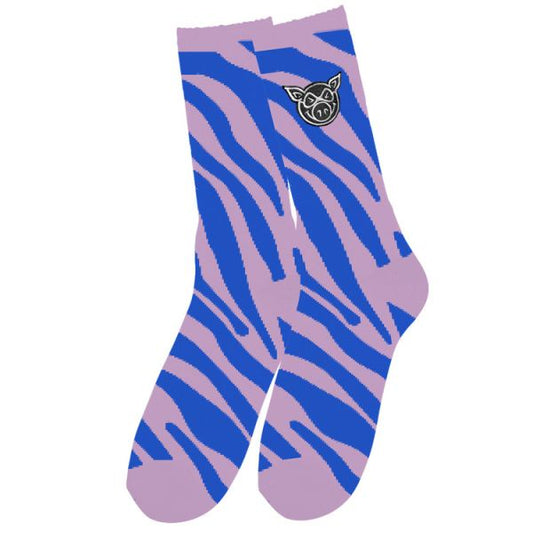 PIG ZEBRA SOCKS PURPLE