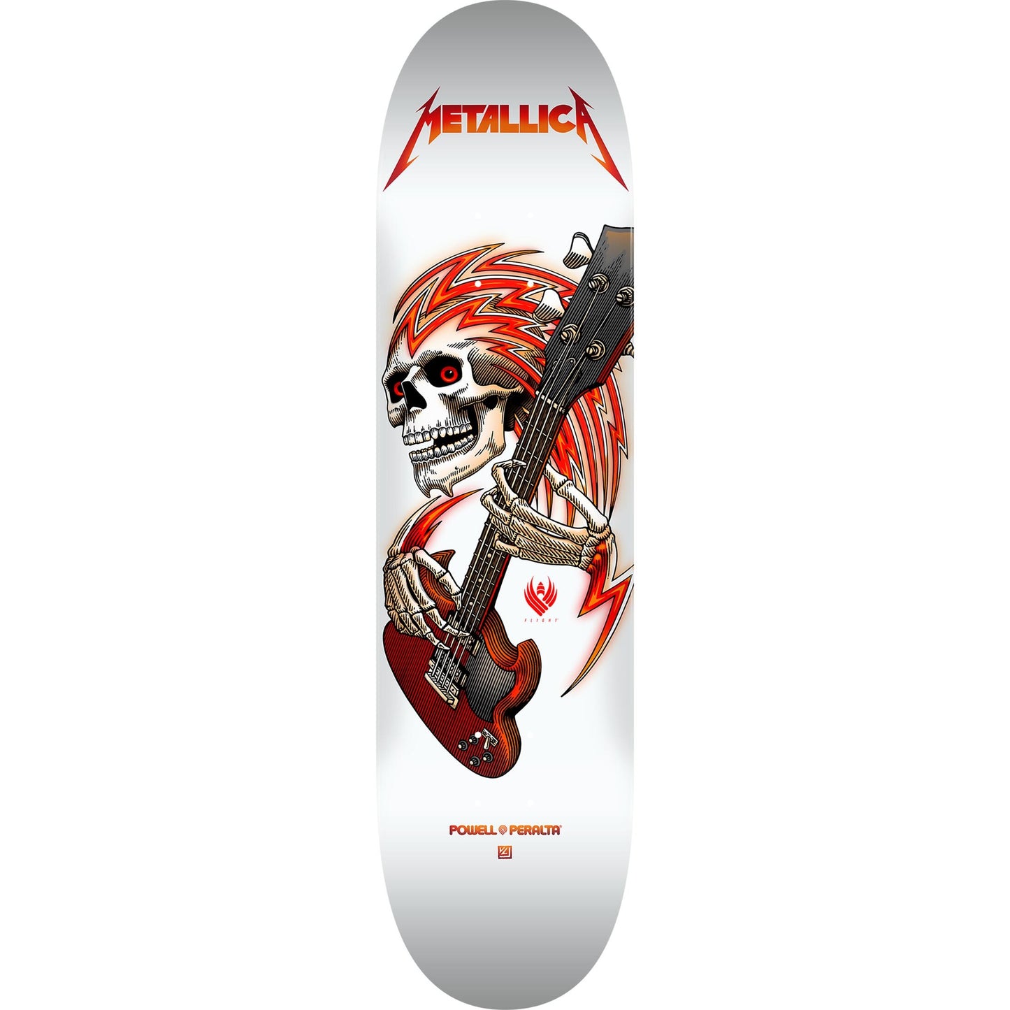 POWELL PERALTA METALLICA FLIGHT WHITE SHAPE 245 8.75