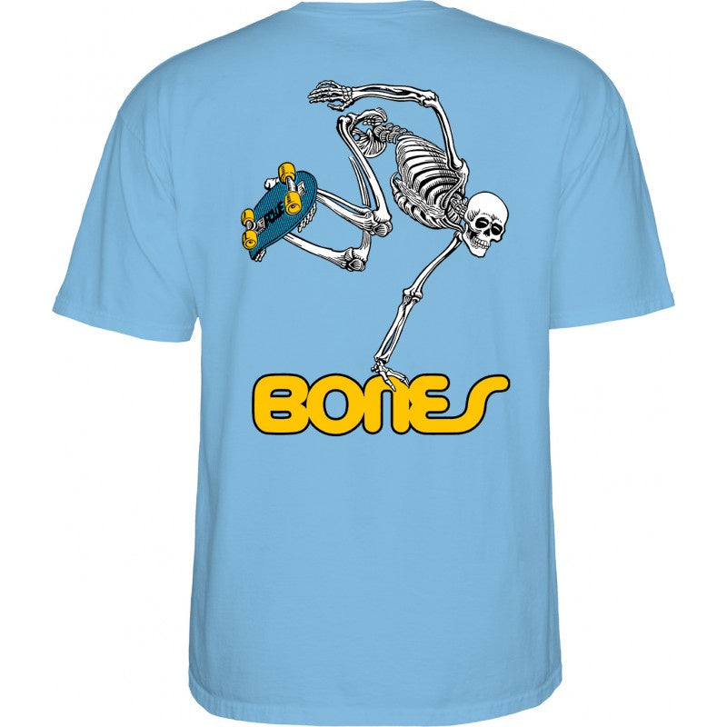 POWELL PERALTA SKATEBOARD SKELETON T-SHIRT BABY BLUE