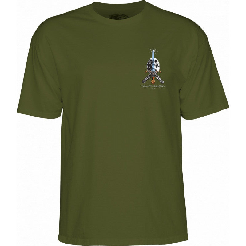 POWELL PERALTA SKULL AND SWORD T-SHIRT MILITARY GREEN