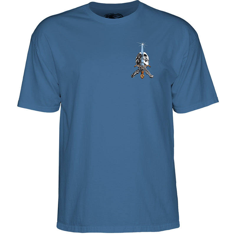 POWELL PERALTA SKULL AND SWORD T-SHIRT SLATE BLUE