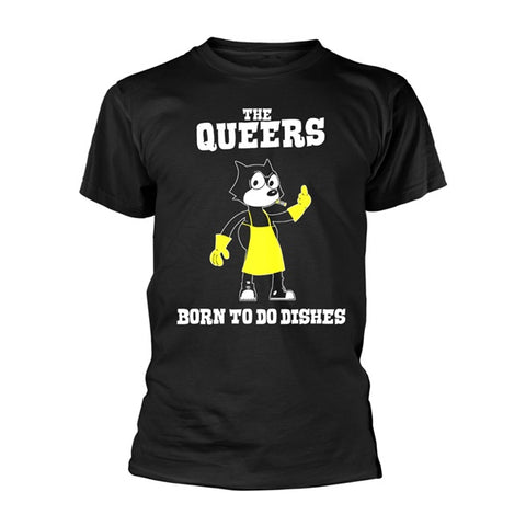 QUEERS BORN TO DO THE DISHES T-SHIRT BLACK