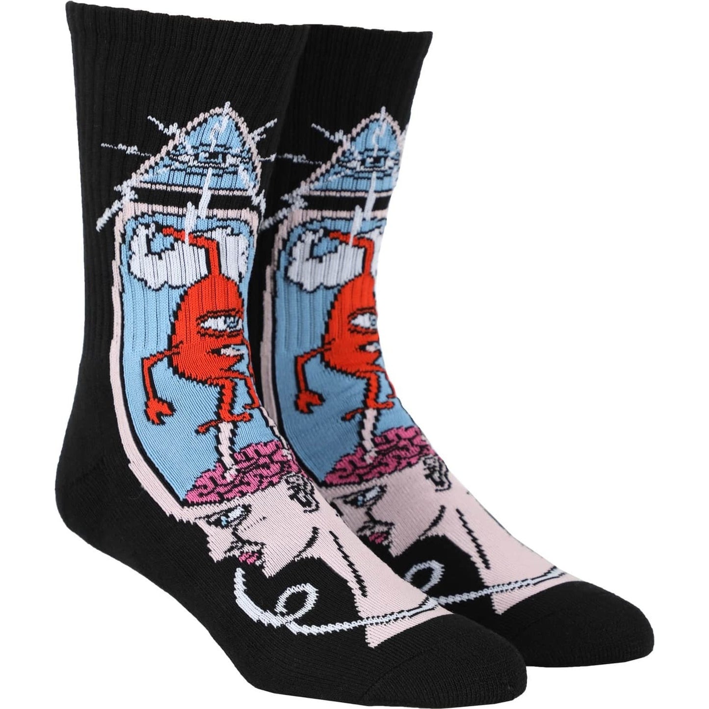 TOY MACHINE BRAIN STAB CREW SOCK MULTI