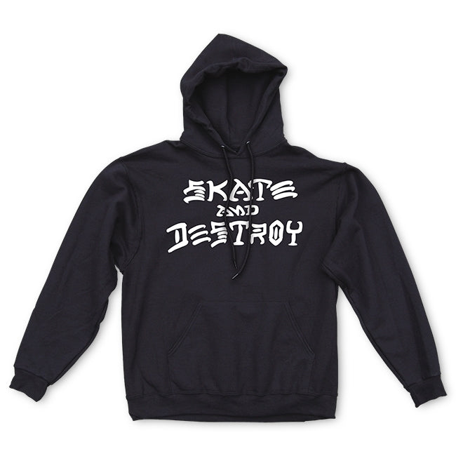 THRASHER SKATE AND DESTROY HOODED SWEATER BLACK