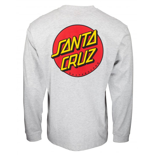 SANTA CRUZ CLASSIC DOT CHEST LONG SLEEVE ATHLETIC HEATHER