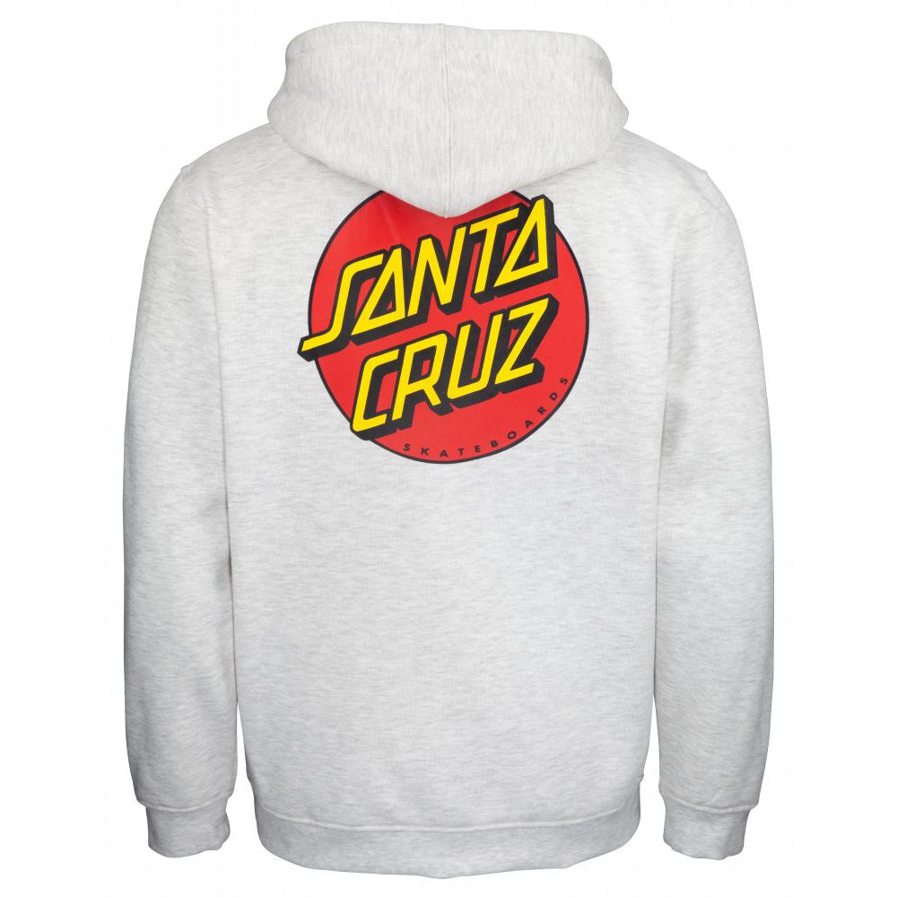 SANTA CRUZ CLASSIC DOT ZIP HOODED SWEATER ATHLETIC HEATHER