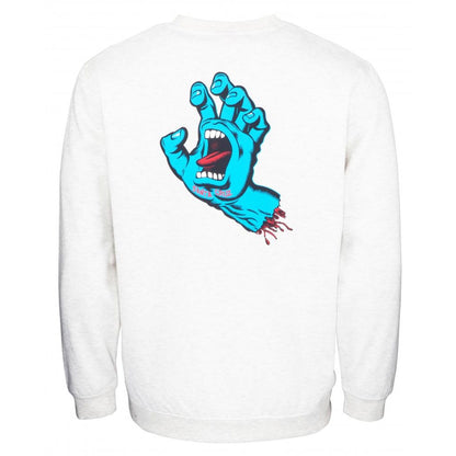 SANTA CRUZ SCREAMING HAND CHEST CREWNECK ATHLETIC HEATHER