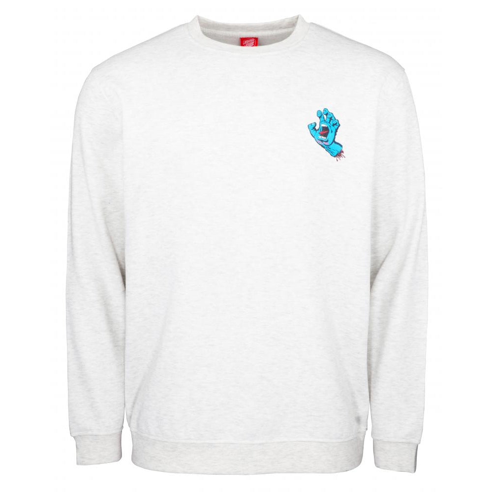 SANTA CRUZ SCREAMING HAND CHEST CREWNECK ATHLETIC HEATHER