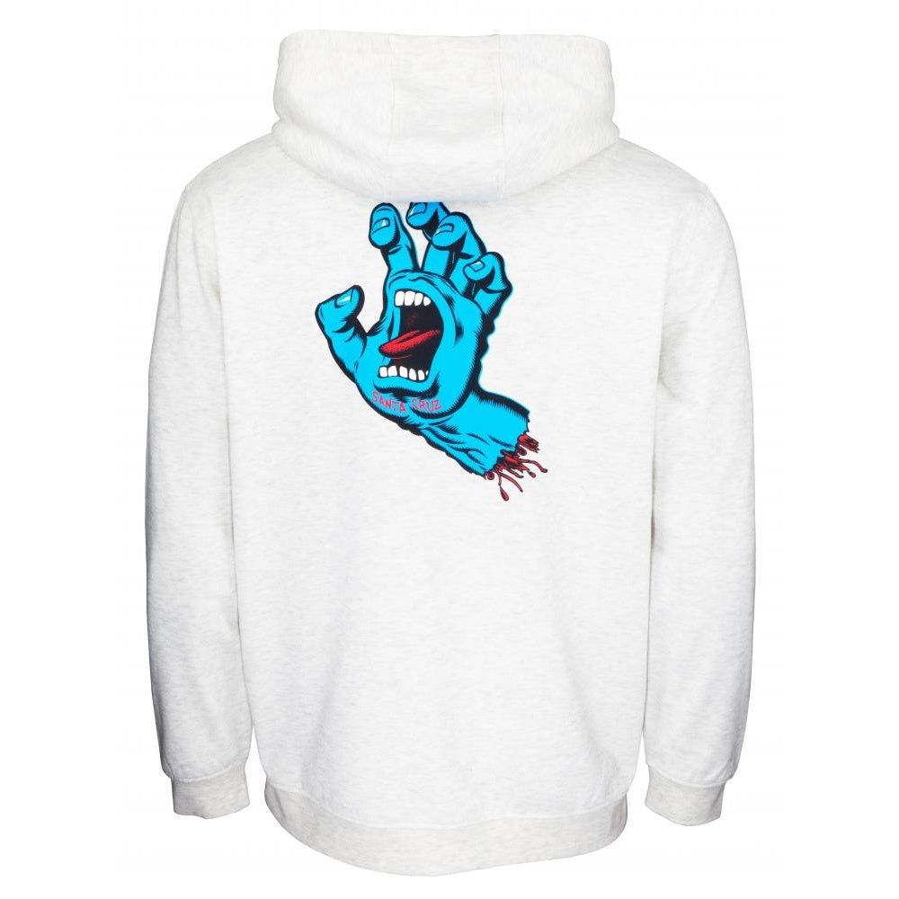 SANTA CRUZ SCREAMING HAND CHEST HOOD SWEATER ATHLETIC HEATHER