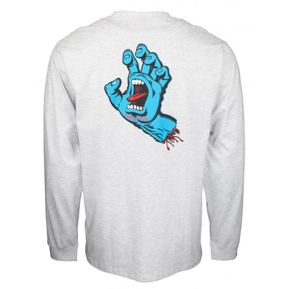 SANTA CRUZ SCREAMING HAND CHEST LONG SLEEVE ATHLETIC HEATHER