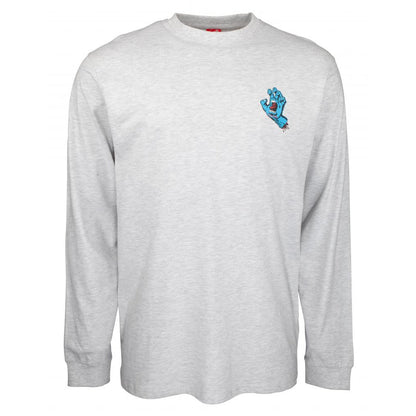 SANTA CRUZ SCREAMING HAND CHEST LONG SLEEVE ATHLETIC HEATHER