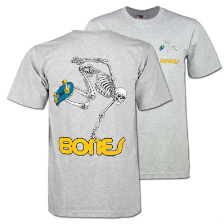 POWELL PERALTA SKATEBOARD SKELETON T-SHIRT HEATHER GREY - Skateboards Amsterdam - 2