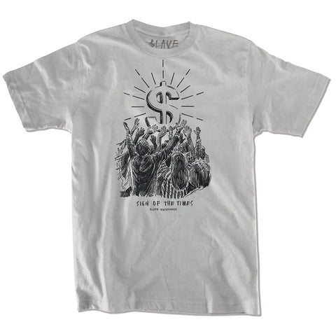 SLAVE HOLY SIGN T-SHIRT SILVER