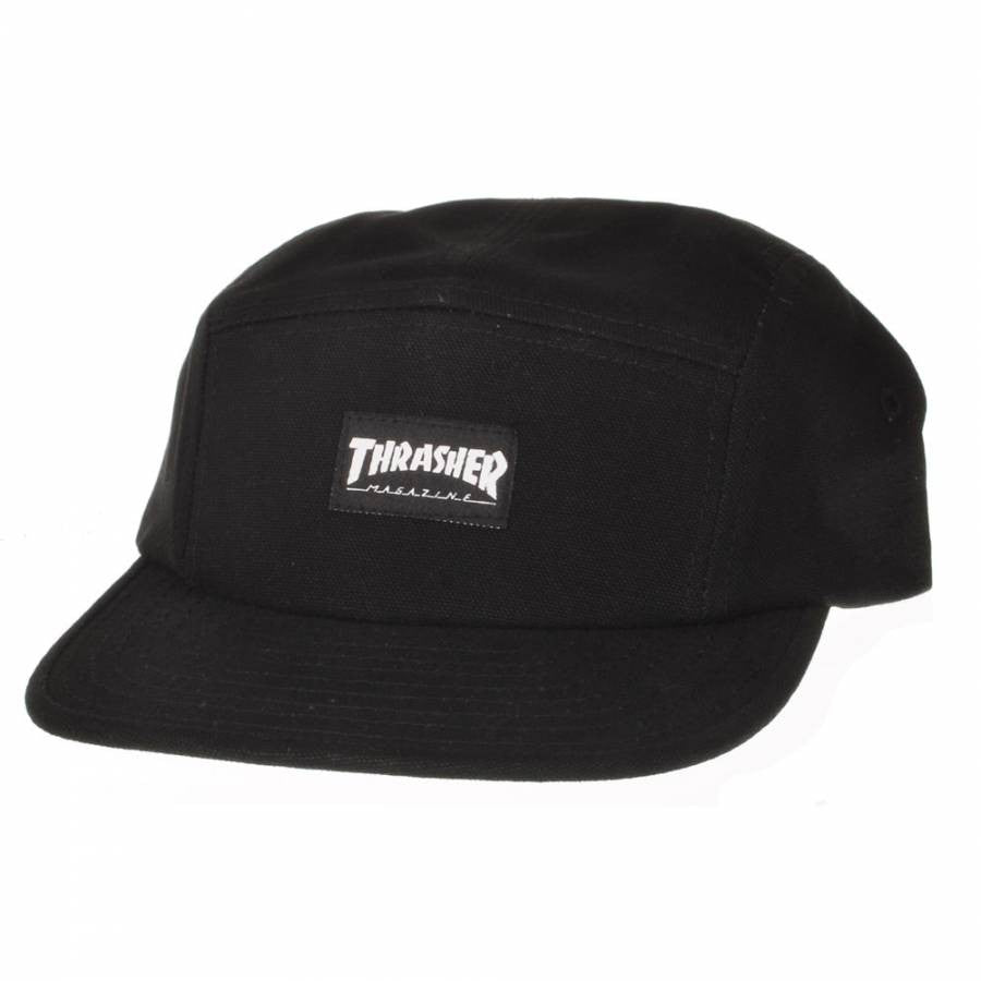 THRASHER 5 PANEL CAP BLACK - Skateboards Amsterdam