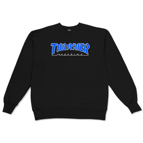THRASHER OUTLINE CREWNECK SWEATER BLACK/BLUE