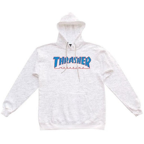 THRASHER OUTLINED HOODED SWEATER ASH GREY