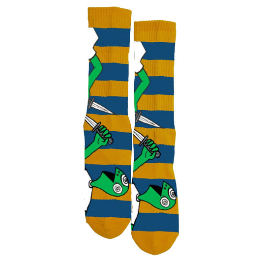 TOY MACHINE KILL ART CREW SOCK NAVY/YELLOW