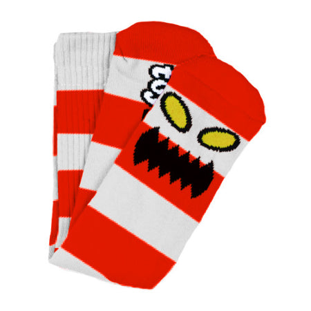 TOY MACHINE MONSTER BIG STRIPE SOCK RED