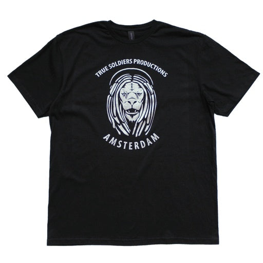 TRUE SOLDIERS PRODUCTIONS LION T-SHIRT BLACK/SILVER